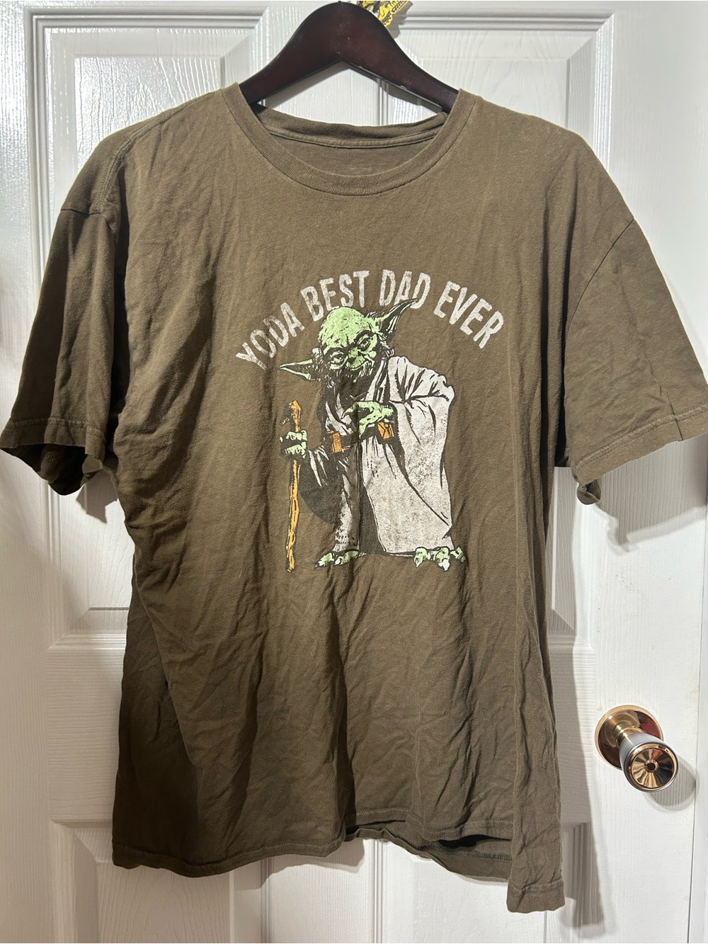Yoda Best Dad Ever Graphic Tee - Olive Green